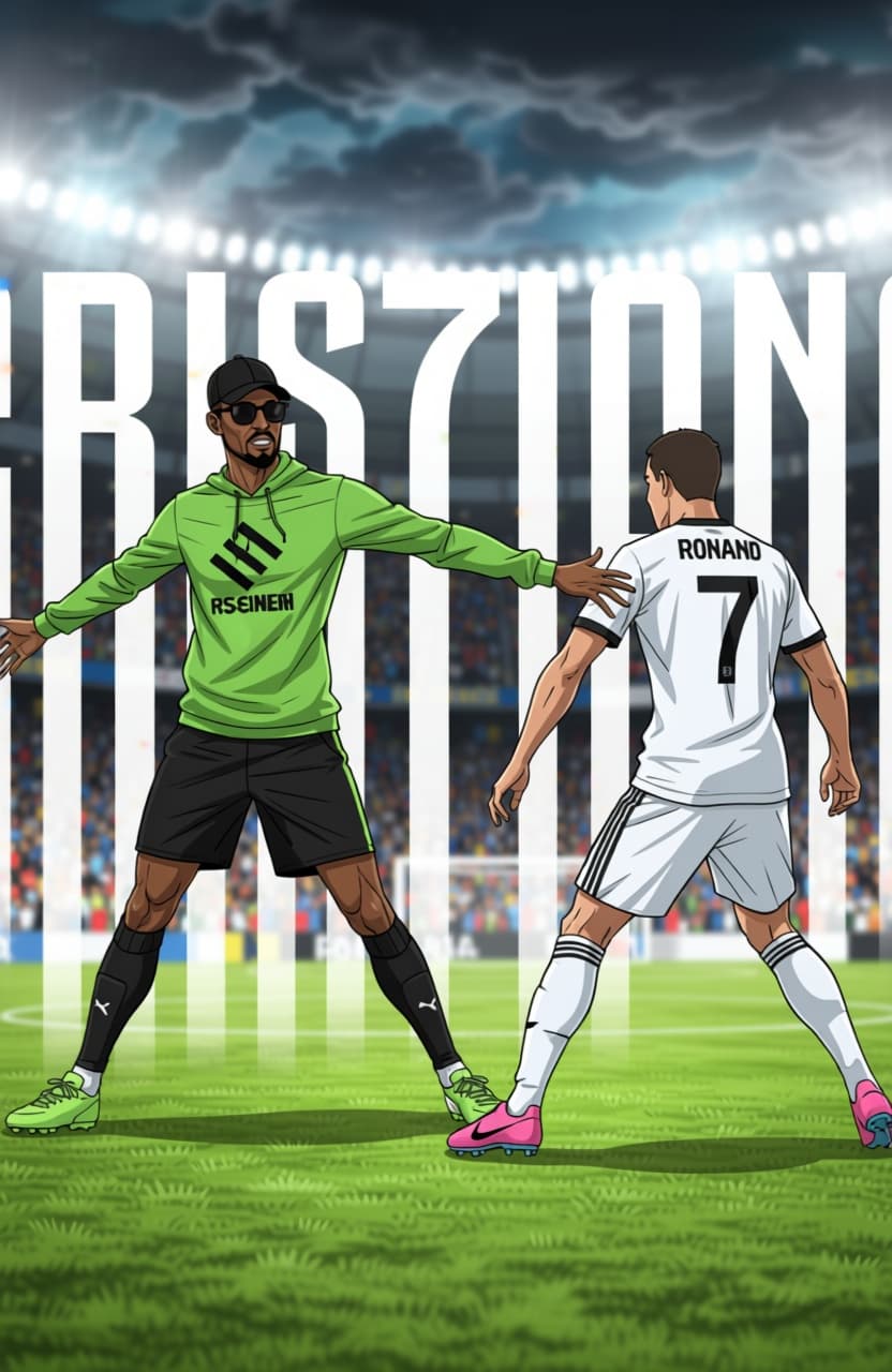 AI generated: Ok now his a real confident lad and since seeing that last image , it reminded me of Football, not a...