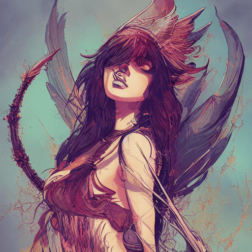 AI generated: witch| standing alone on hill|  full body portrait of portrait of a Amazon valkyrie athena| centered...