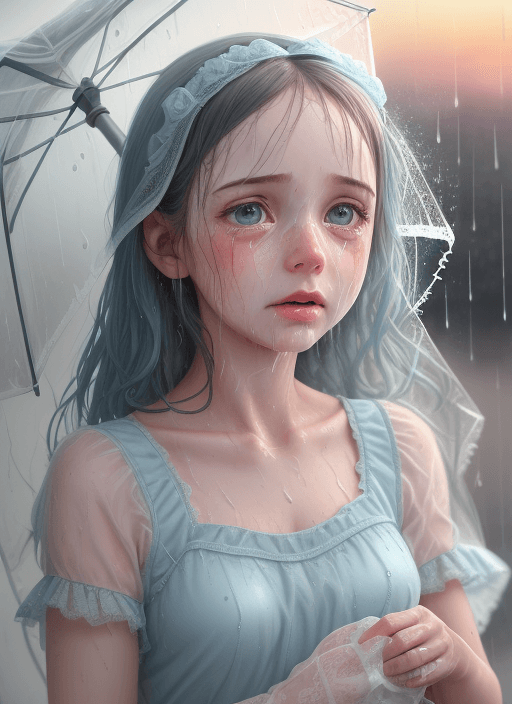 AI generated: A cute girl in a light blue lace dress, in the style of hyperrealism and photorealism, UHD image, so...