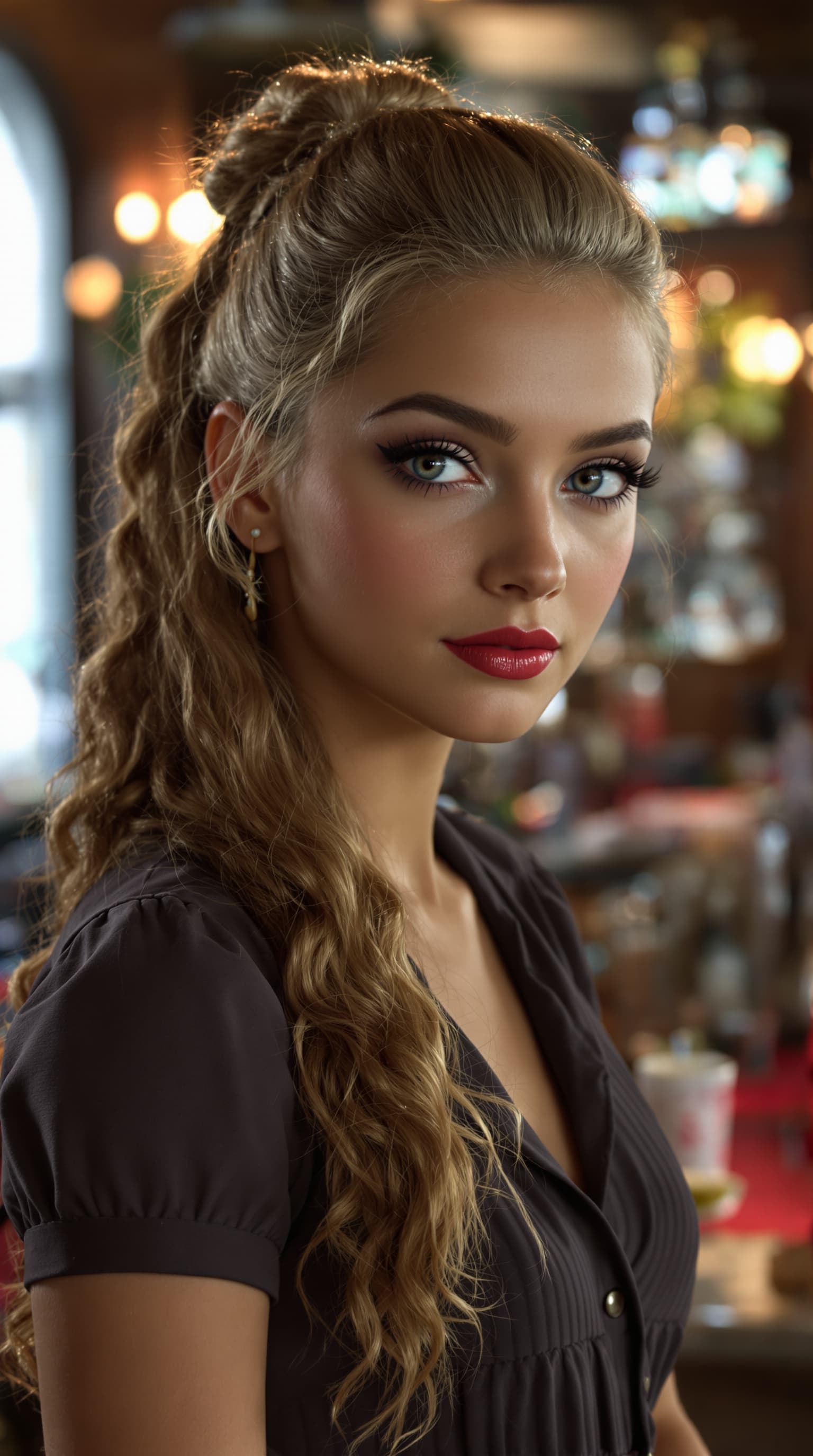 AI generated: A professional photograph captures one of the most beautiful twelfth-grade girl in the world during ...
