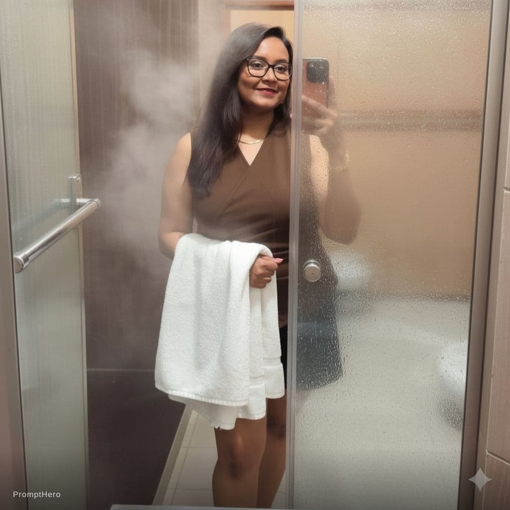 AI generated: Hot towel shower
