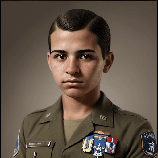 AI generated: realistic and detailed portrait of a Brazilian American US Airforce infantryman in WW2. Image style ...