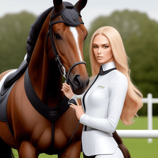 AI generated: Top Model in Equestrian Style