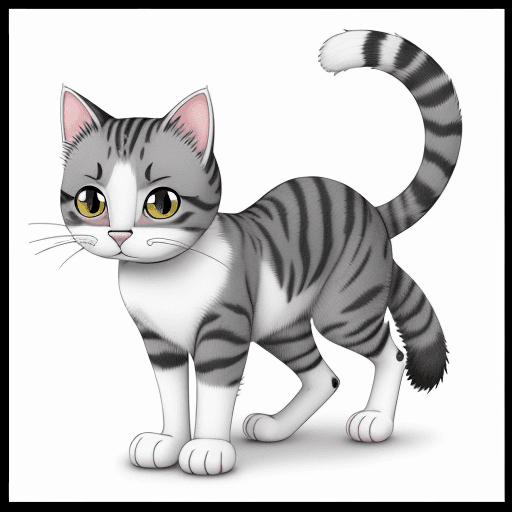 AI generated: a Cat
,5k ,gray and white ,
cartoon style