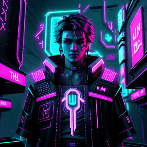 AI generated: name "Thebelyash" in neon cyberpunk style