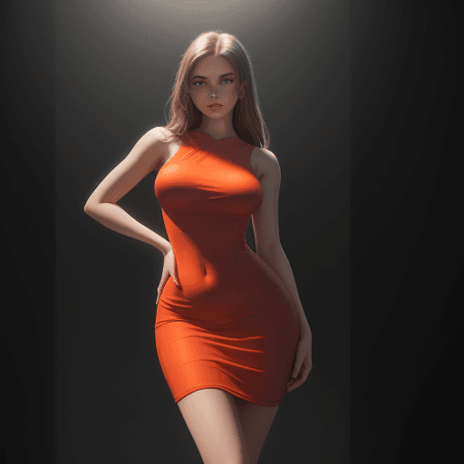 AI generated: professional photo, girl, 18,  (full-body), amazing tight dress, flirty look, portrait lighting, sub...