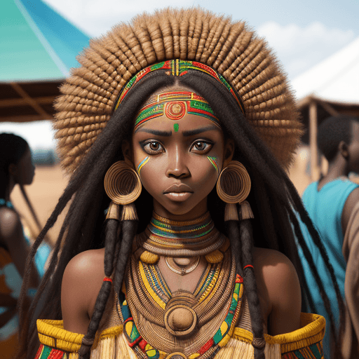 AI generated: Human, woman, African, looking into camera, highly detailed, HDR, 8k. long hair. big lips. big eyes....