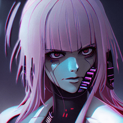 AI generated: Beautiful cyberpunk netrunner girl By Artgerm and WLOP and Ilya Kuvshinov and RHADS and Loish and Ro...