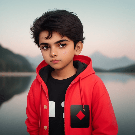 AI generated: Make a same photo replace the Instagram logo with YouTube logo and the boy with a 13 year old boy we...