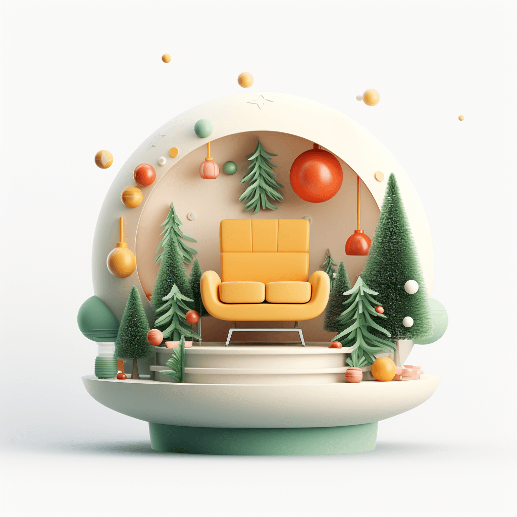 AI generated: a christmas decor against a white background, in the style of innovative page design, duy huynh, zbr...