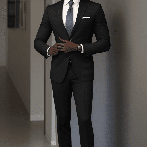 AI generated: handsome black business man standing 