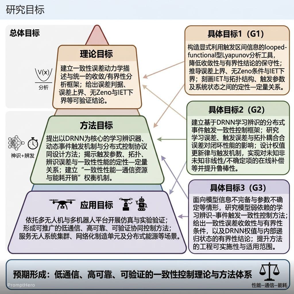 AI generated: Create a BioRender-style vector infographic. Place the panel header “研究目标” as a small caption in the...