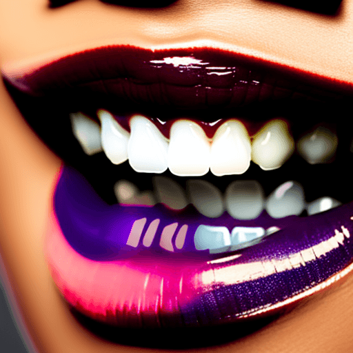 AI generated: high definition, 8k lips, dark maroon lipstick, no face, full mouth, photo realistic perfect teeth a...
