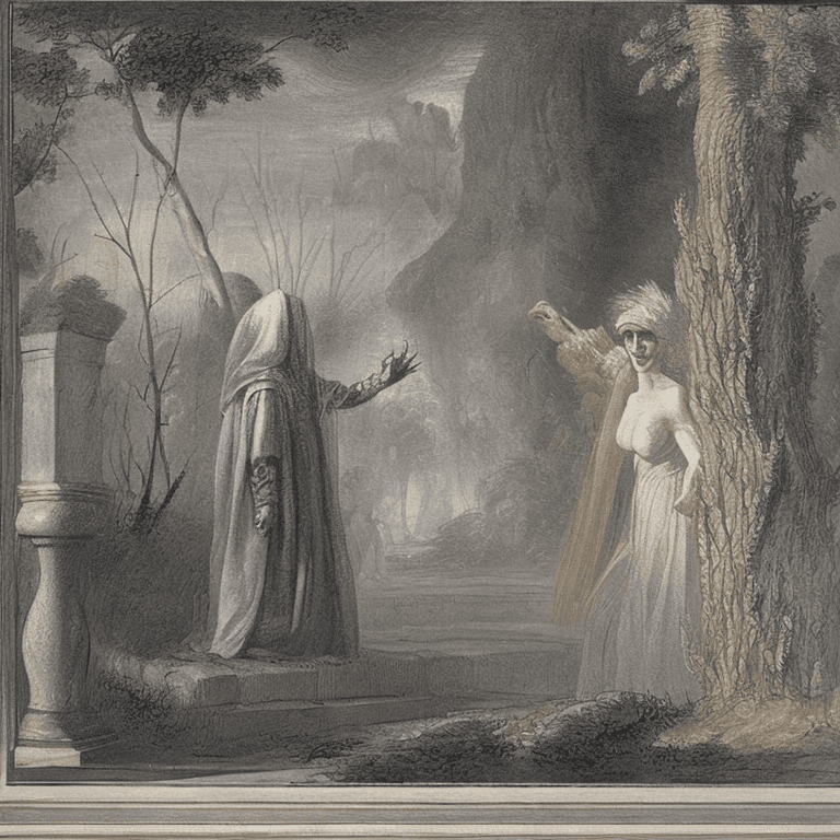 AI generated: this subject comes from Virgil’s poem, the Aeneid. The Trojan hero, Aeneas, has come to Cumae to con...