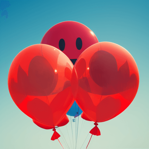 AI generated: sad fun with red balloon