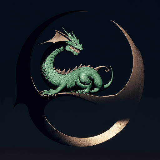 AI generated: dragon sleeping on a crescent moon