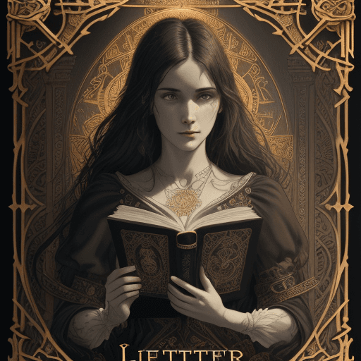 AI generated: Bookcover for the novel " the lost loveletter", beautiful ornate designed like tarot card, detailed,...