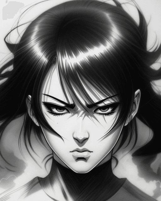AI generated: official anime manga ink pencil drawing portrait kpop idol closeup tired and angry by Alex Ross sora...