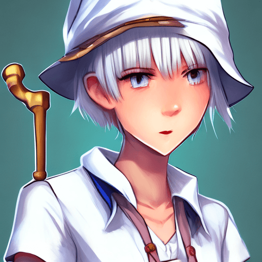 AI generated: 1lady, solo, cute, white short hair, wizard hat, close-up, shaded face, (clothes:2.0), oversized shi...