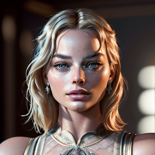 AI generated: High resolution photography of Margot robbie, ultra-realistic, intricate detail, photorealistic, rea...