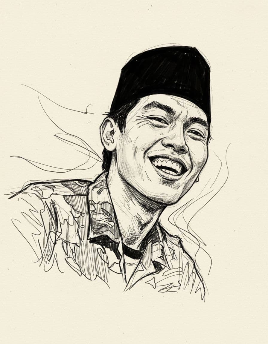 AI generated: sketch of a men's face, expressive line-work, in the style of beautiful portraits --ar 35:64 --styli...