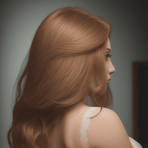 AI generated: Portrait of a beautiful lady, with natural color hair, view from back, film grain, high quality, stu...