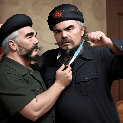 AI generated: jack black stabbing fidel castro