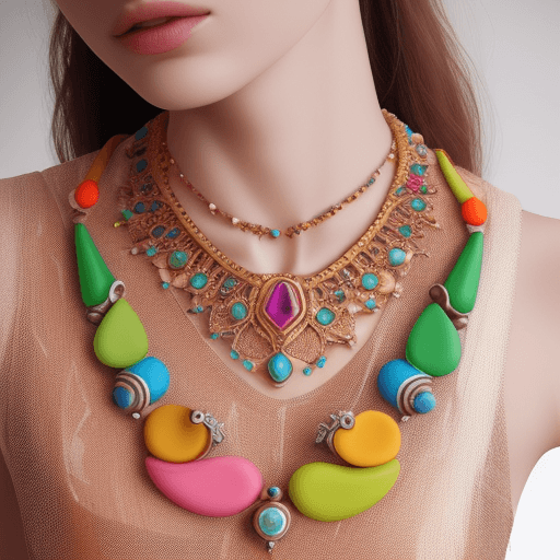 AI generated: Hyper realistic collection of jewelry handmade out of fimo inspired by the scientific word