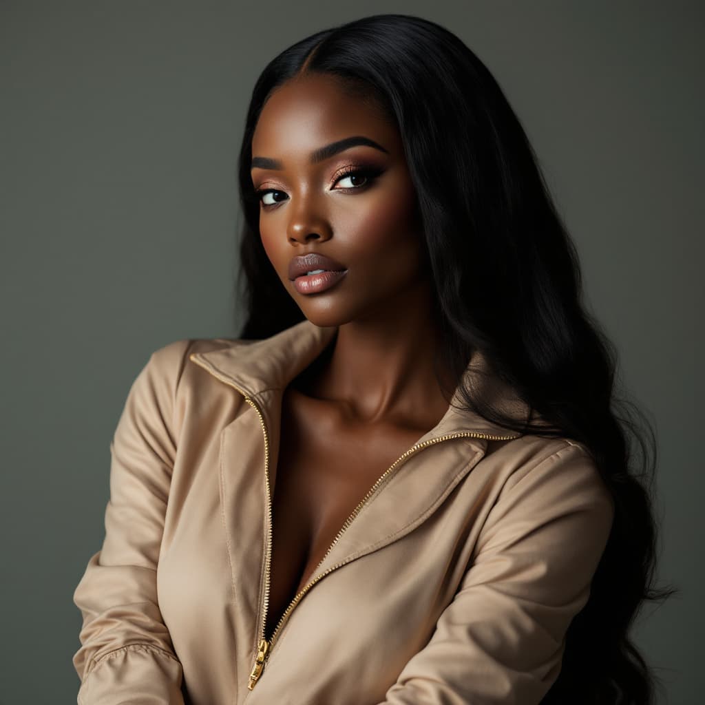 AI generated: ULTRA REALISTIC BLACK FEMALES WITH HAIR EXTENSIONS AD FOR HAIR COMPANY