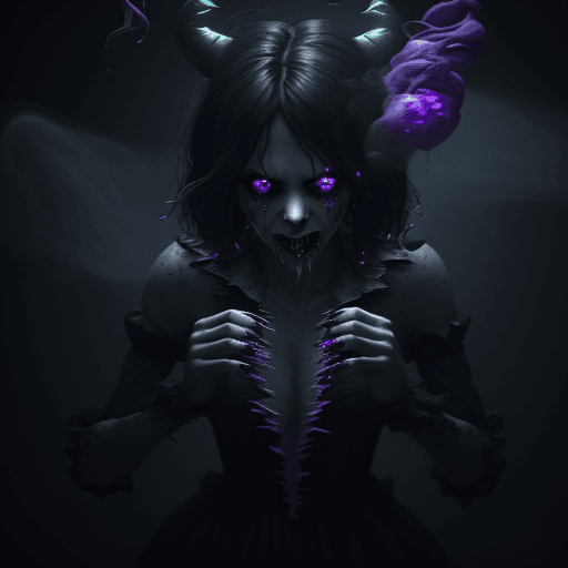 AI generated: 3d render smoke swirling horror female demon Ghost dripping plasma, disintegrating, ghost in swirlin...
