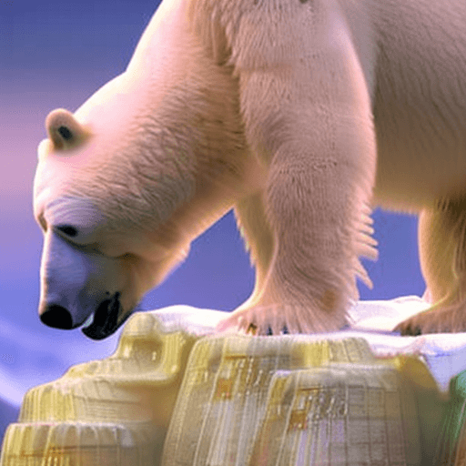 AI generated: Photo ultra realistic, big polar bear, standing on an iceberg, a photo, rebirth, sad, on its hind le...