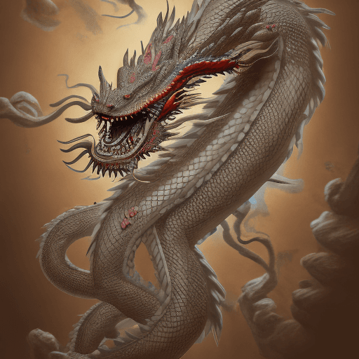 AI generated: a tribal coiling Chinese dragon tattoo by Eiichiro Oda, high poly, isometric art, 3d art, high detai...