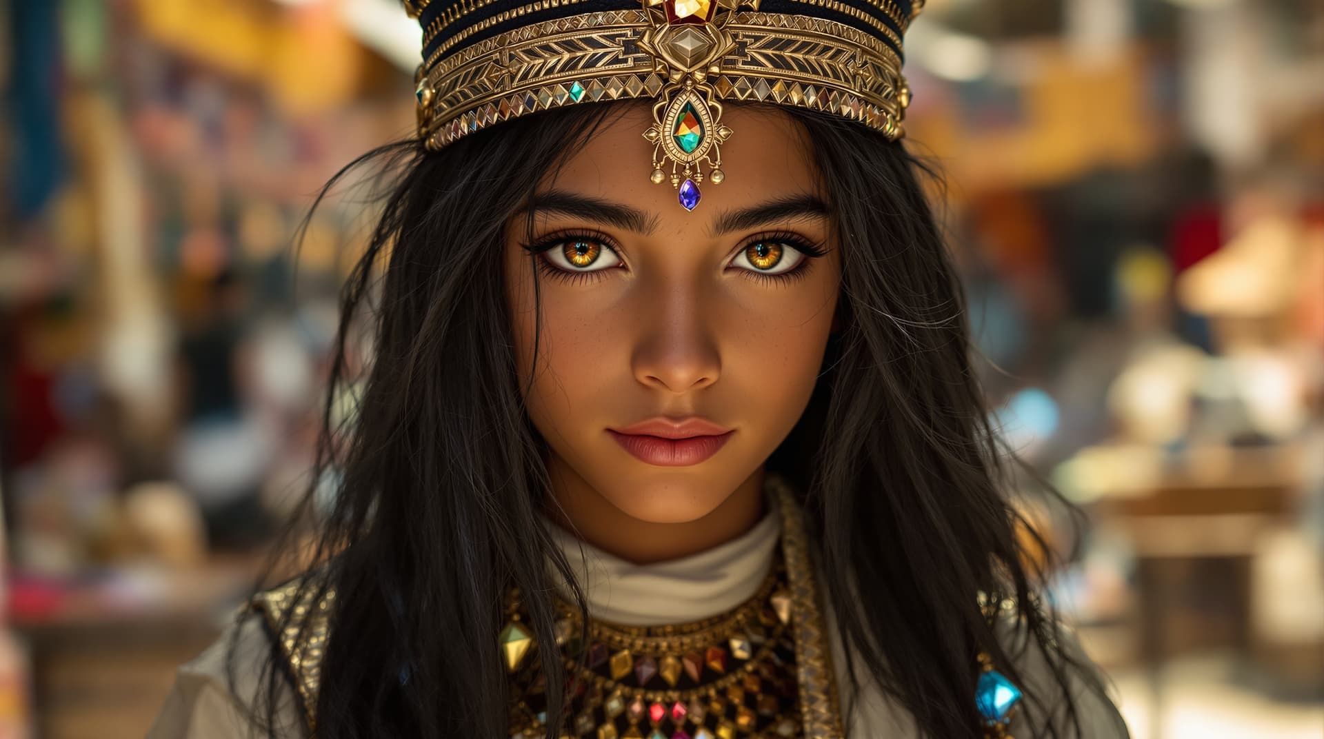 AI generated: a professional photo of a eleven year Egyptian princes, (futuristic) , (masterpiece) , (realistic) ,...