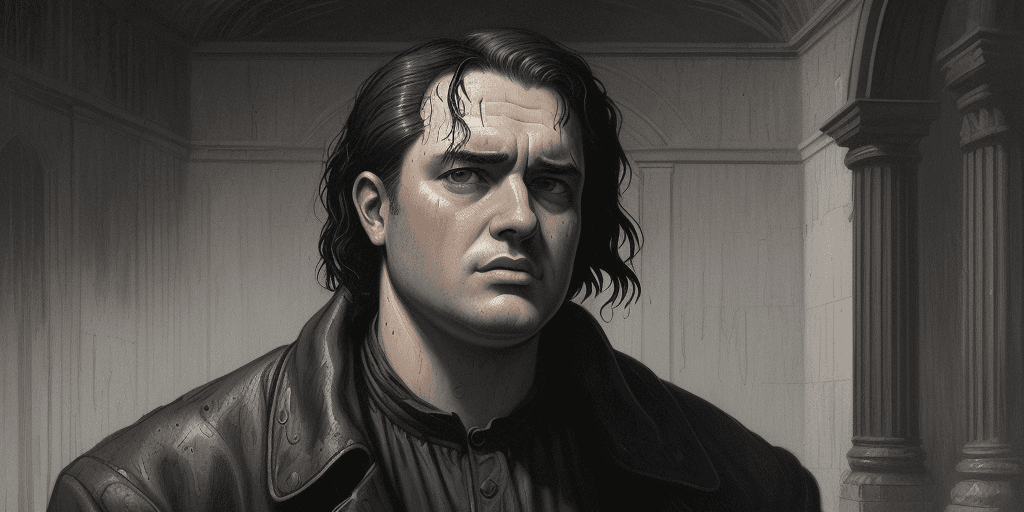 AI generated: the man,in the style of sam spratt, historical illustrations, old masters, genndy tartakovsky, soggy...