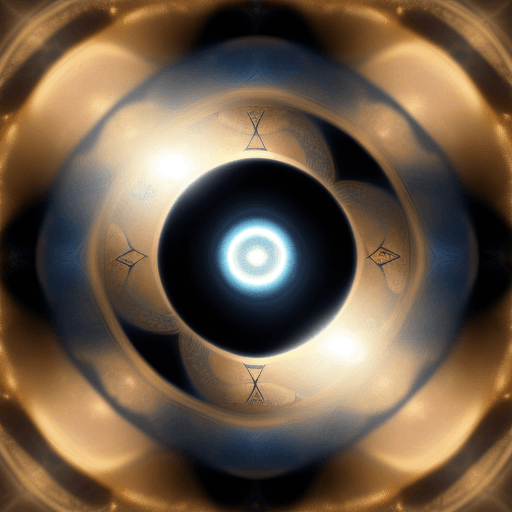 AI generated: ultra realistic photo of the Eye of Horus, staring at you from inside  center cylinder of a torus, w...