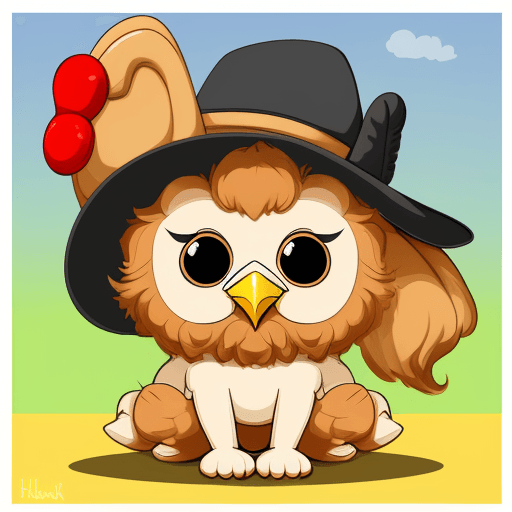 AI generated: Maskottchen, Huhn, Cartoon Art Style 