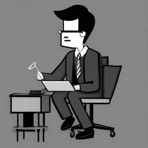 AI generated: A shockingly detailed monochromatic vector illustration of a software developer examining a small la...