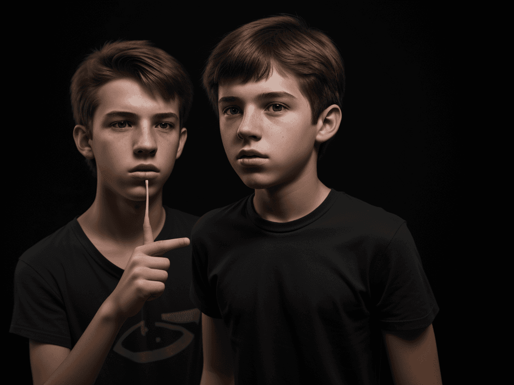 AI generated: Boy teenager, black background, High resolution photography photorealistic, realistic light, wide an...