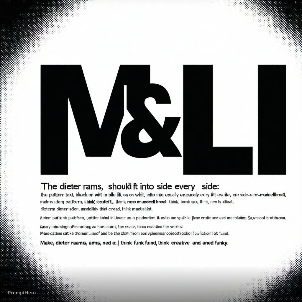 AI generated: create a pattern the text "M&L" in black on white. The pattern should fit exactly into itself on eve...