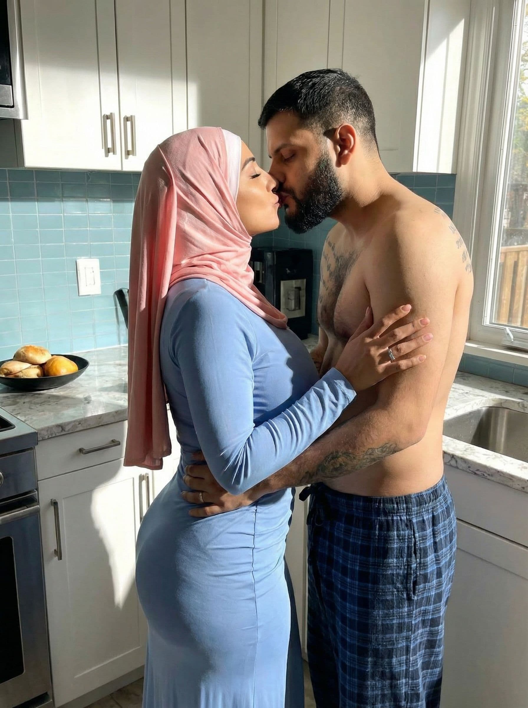 AI generated: Deep french kiss