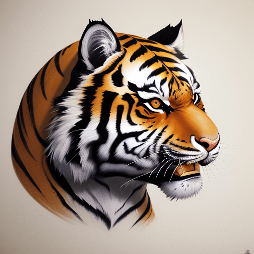 AI generated: tiger japanese traditional tattoo art print, in the style of kōji morimoto, neo-traditional japanese...