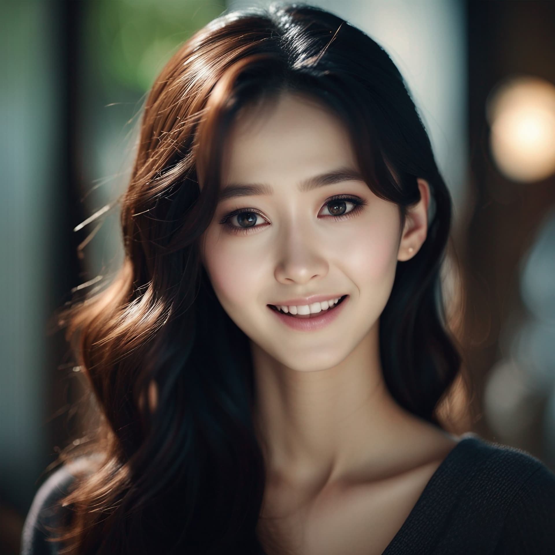AI generated: korean beauty,detailed light,black hair,,detailed beautiful face,(best quality_1. 4),smile,best qual