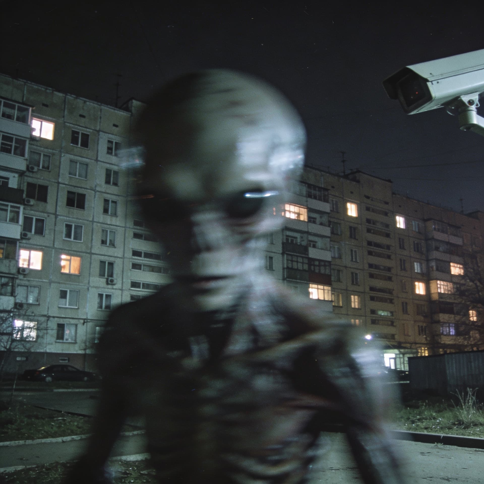 AI generated: Create an image of a realistic ordinary cctv photo, with no clear subject or sense of composition-ju...