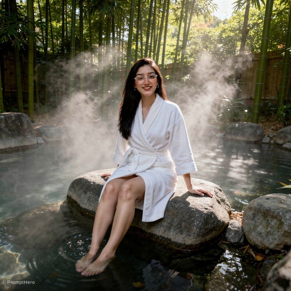 AI generated: A highly detailed, photorealistic, cinematic high-angle medium shot of a beautiful young East Asian ...