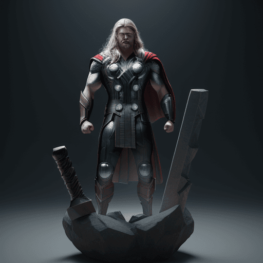 AI generated: Thor of Marvel, 8K, masterpiece, octane render, ray-tracing