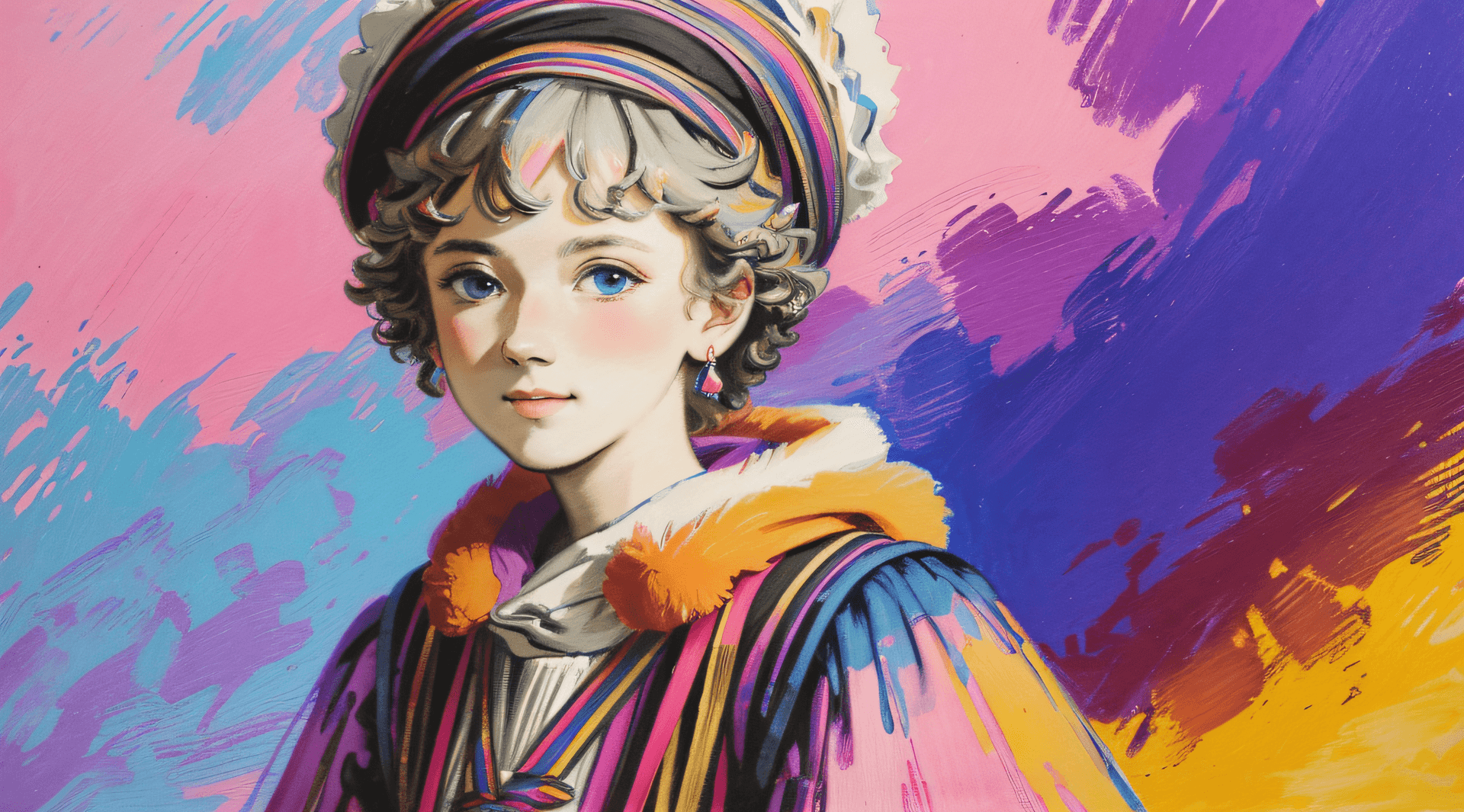 AI generated: ((an art magazine cover)), (((stylish large texts, lines of small texts, stickers, artistic large lo...