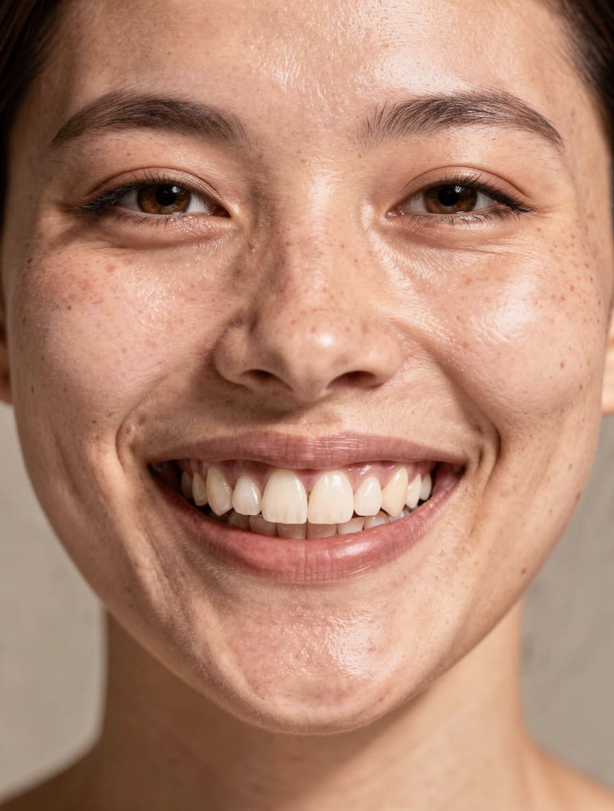 AI generated: A realistic, full-face photograph of a smiling person with a friendly expression, featuring natural,...
