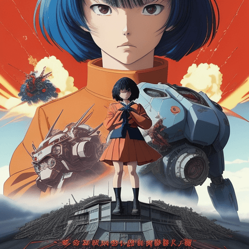 AI generated: incredibly powerful Anime Girl, created by Hideaki Anno + Katsuhiro Otomo +Rumiko Takahashi, Movie p...