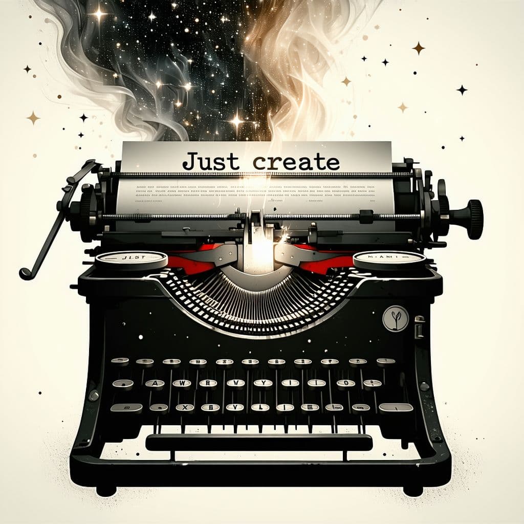 AI generated: A surreal sepia-toned illustration of a vintage Remington/Underwood style typewriter, front-facing w...