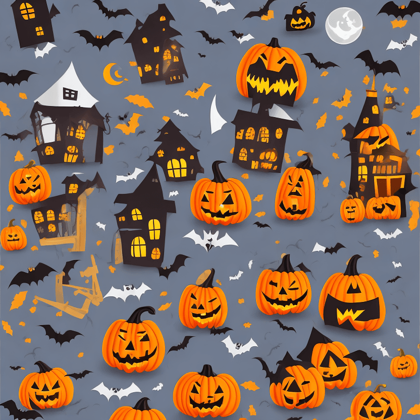 AI generated: halloween cimetrey scene flat design